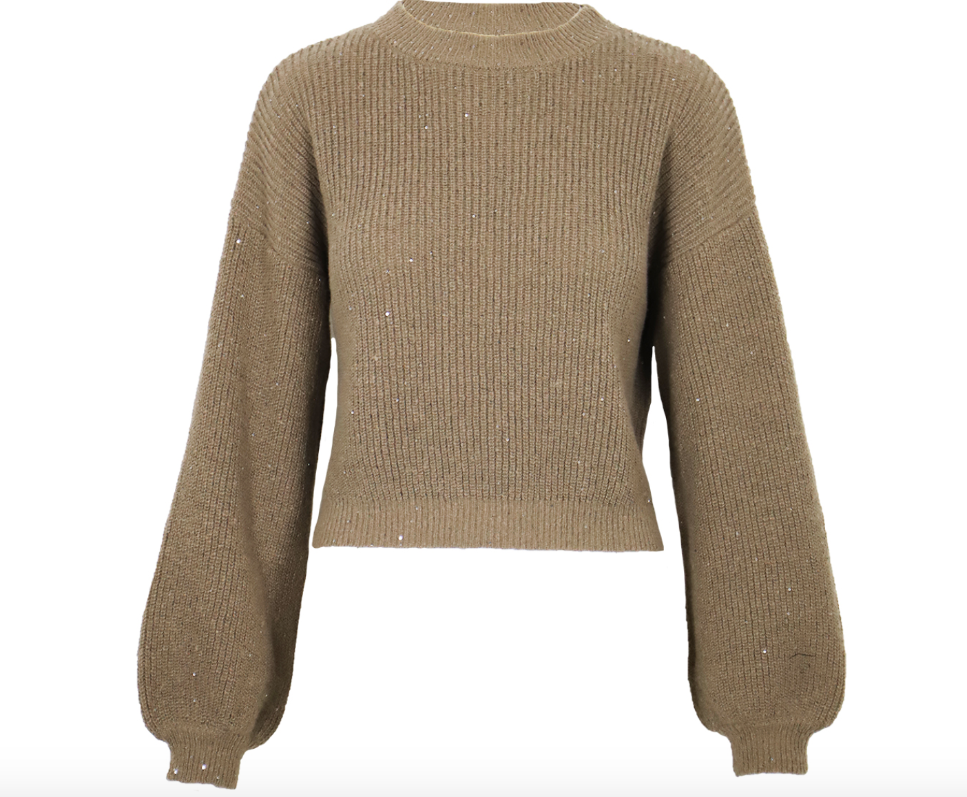 Lucy Paris- Puff Sleeve Sweater- Walnut