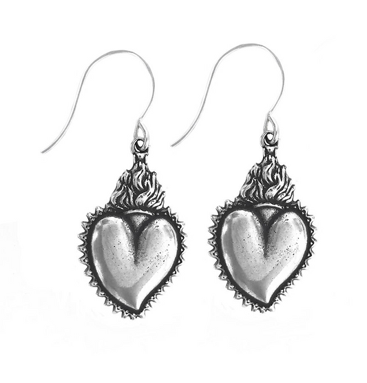 Tara Gasparian- Flaming Heart Earrings- Silver