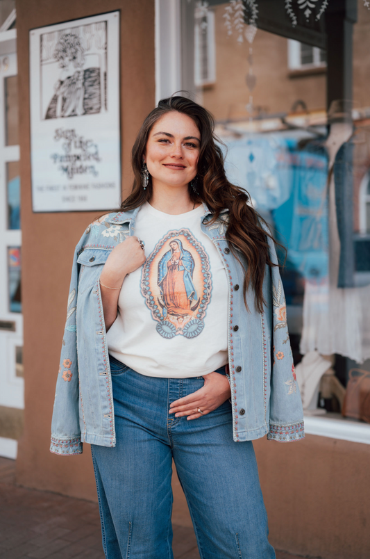 Lady Guadalupe T Shirt W/ Turquoise
