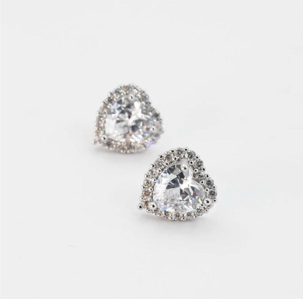 Treasure Jewels - Crystal Heart Studs