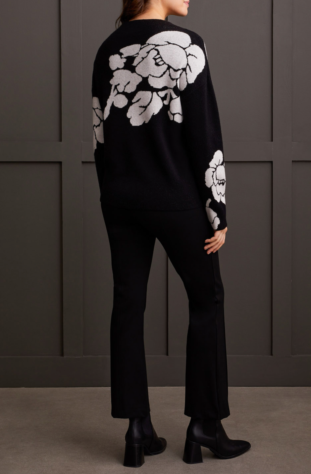 Tribal | Floral Funnel Neck Sweater