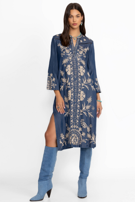 Johnny Was | Western Trim Henley Dress | Allison