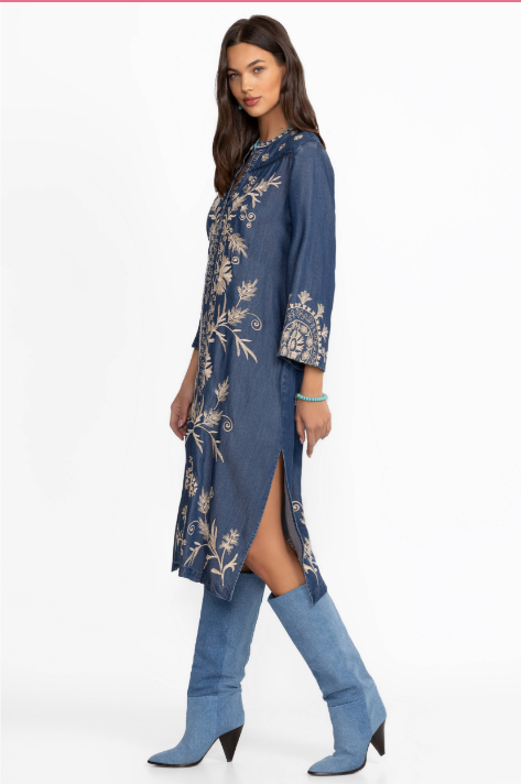 Johnny Was | Western Trim Henley Dress | Allison