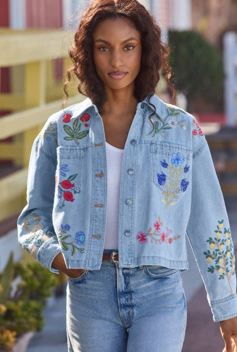 Johnny Was | Beatrix Cropped Denim Jacket