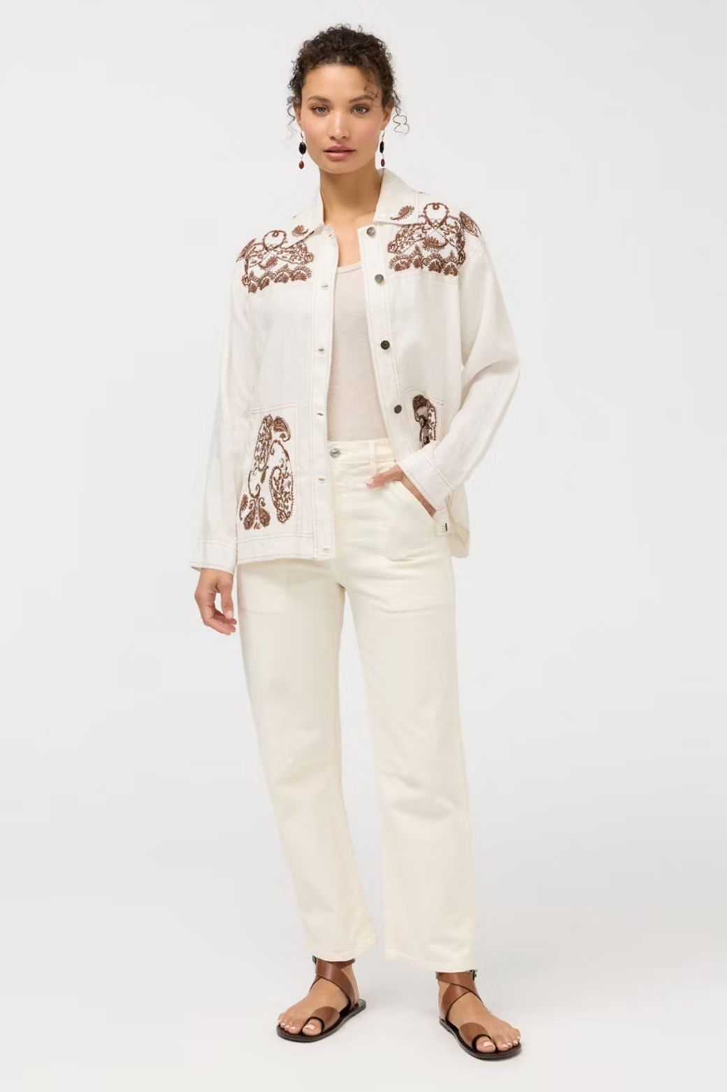 Johnny Was | Linen Trapunto Jacket