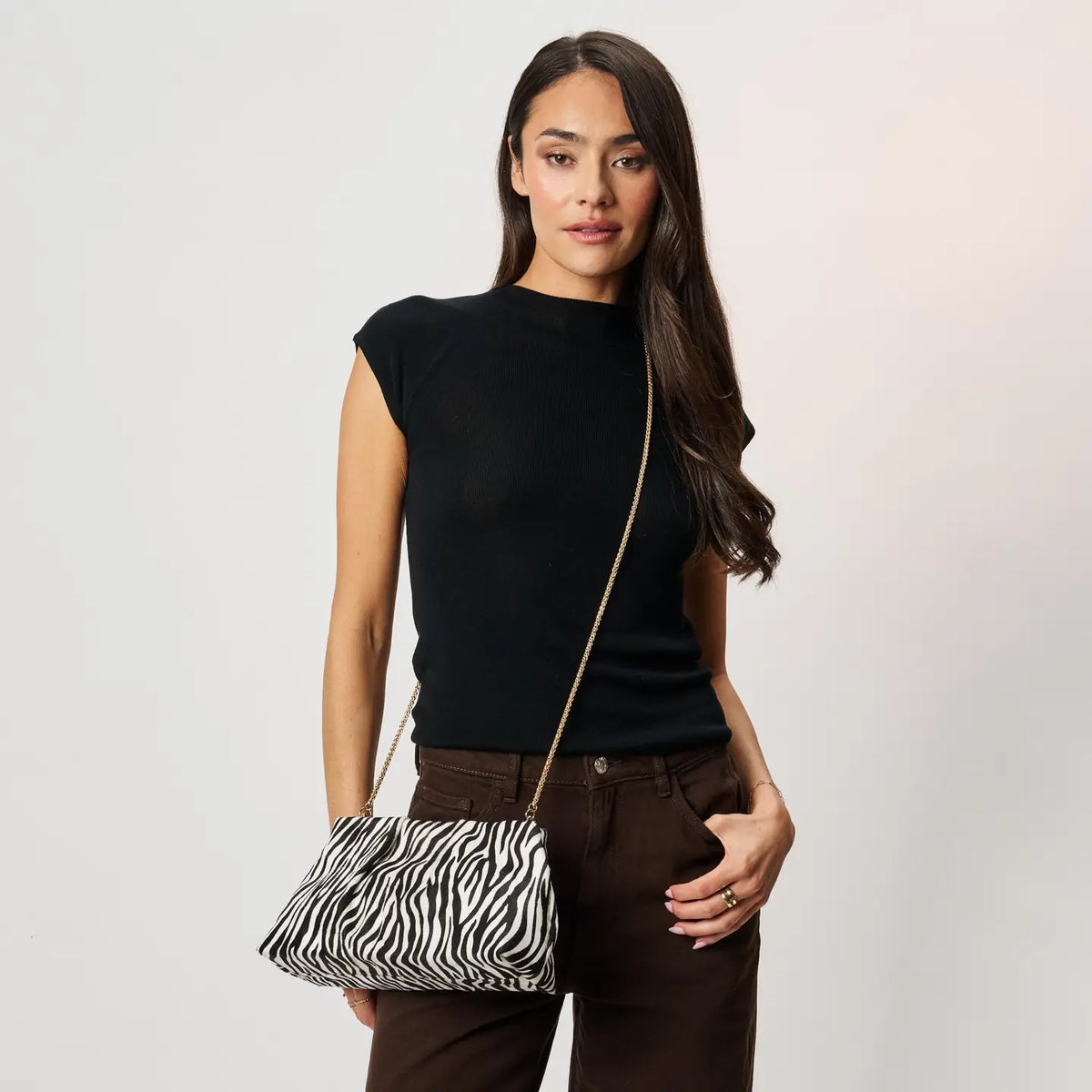 Moda Luxe | Elva Zebra Clutch