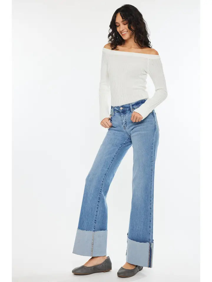 Kan Can | Midrise Wide Flare Jeans