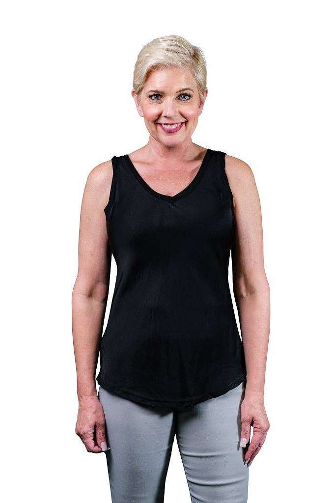 TINA | Saphire Viscose Sheen Tank | OS