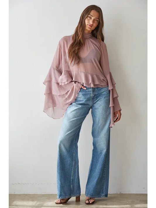 By Together | Woven Chiffon See Through Top