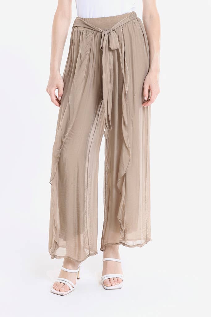 TINA | Kimberly Wrap Front Silk Pant | OS