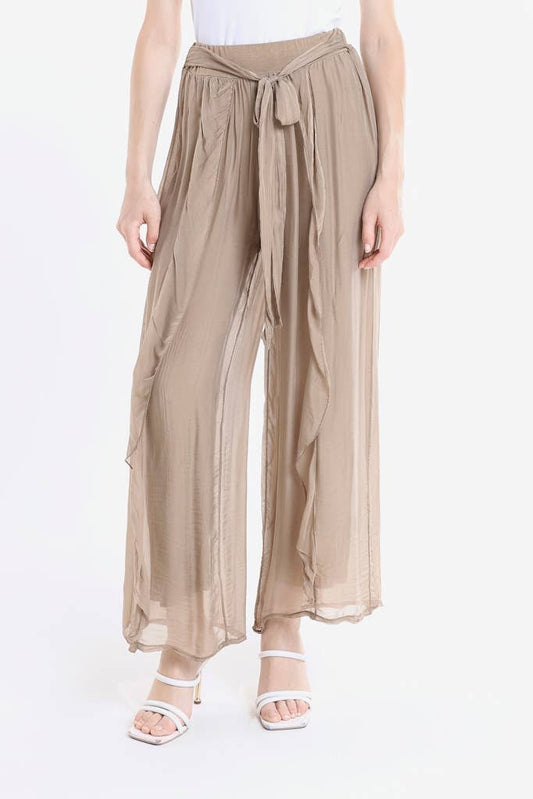 TINA | Kimberly Wrap Front Silk Pant | OS