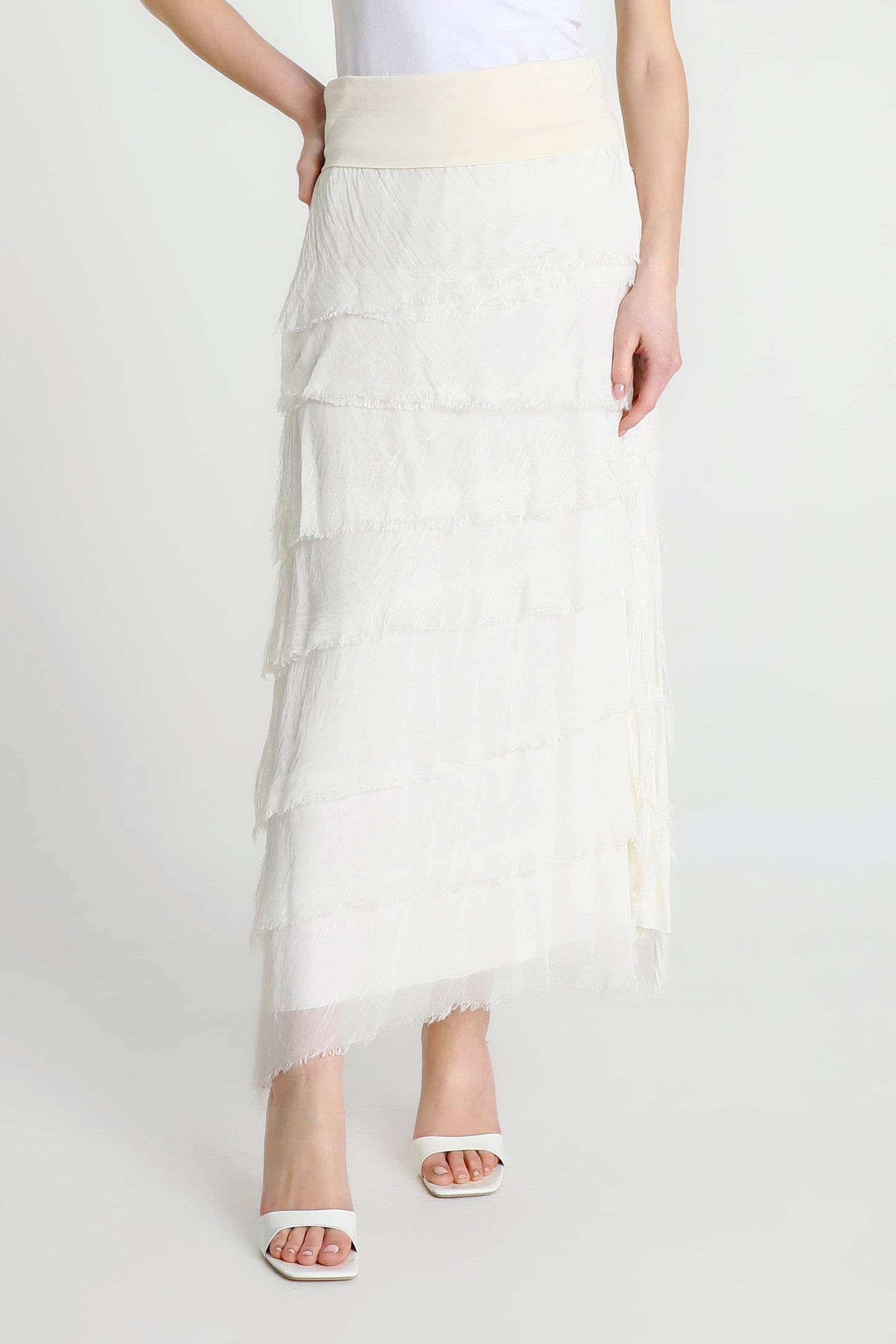 TINA | Elisa Silk Ruffle Skirt | OS