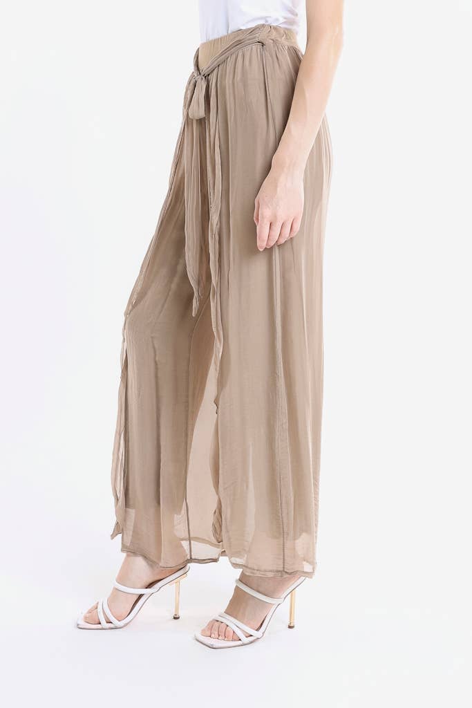TINA | Kimberly Wrap Front Silk Pant | OS