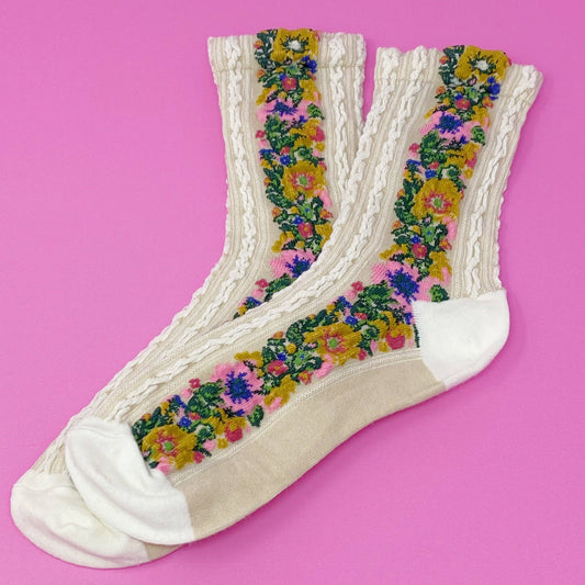 Ellison+Young | Noble Floral Beauty Socks
