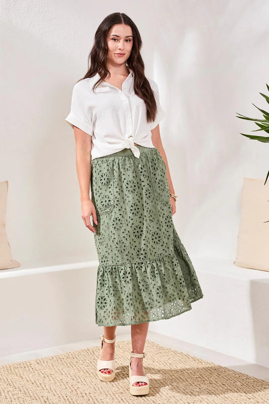 Tribal | Floral Boho Maxi Skirt