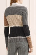Tribal- Colorblock Sweater- Charcoal