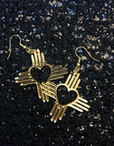 Cultura Corazon- Small Gold Mirror Zia Earrings