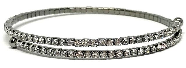 Athena Oxidized Silver Wrap Crystal Bracelet