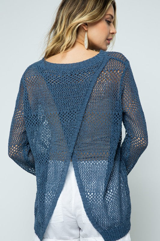 Cozy Casual Open Back Pullover Sweater