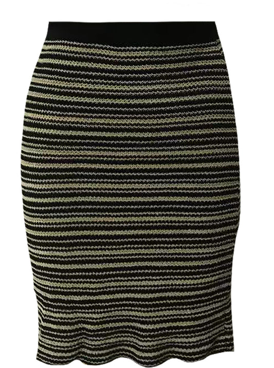 Lucy Paris - Vanessa Crochet Skirt - Beige/Black