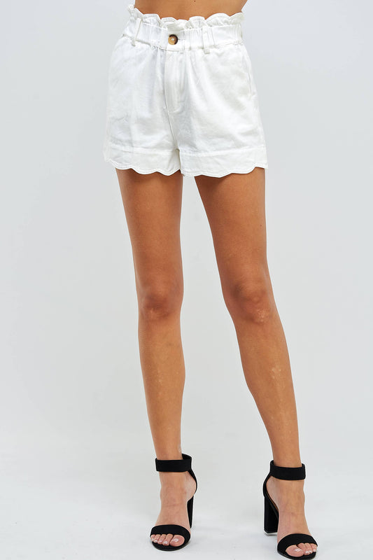 Ellison Paper Bag Shorts- White