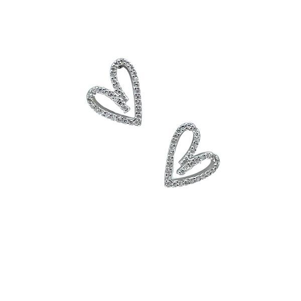 Athena Silver Crystal Heart Studs