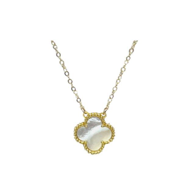Athena Shell Clover Necklace- Gold