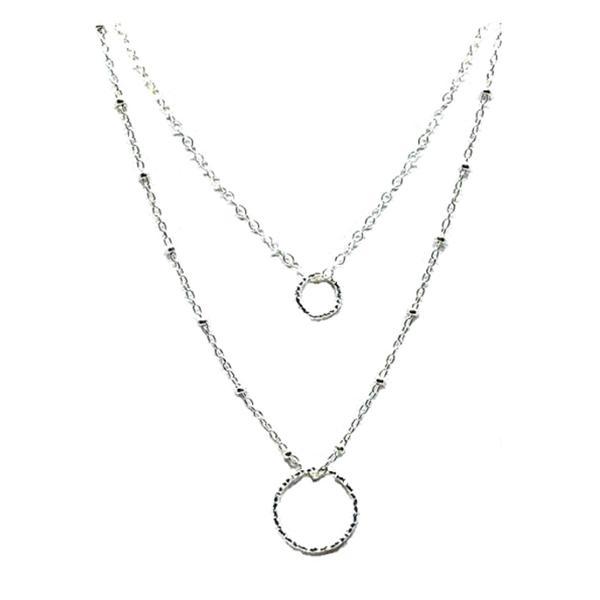 Athena Silver Double Satellite Chain Necklace