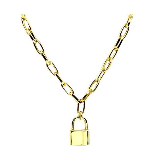 Athena Gold Medium Chain w Padlock