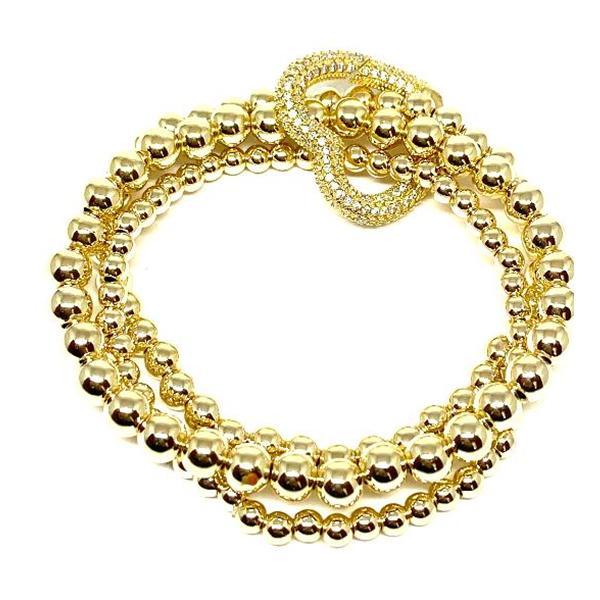 Athena Gold Plated Bead Bracelet- Set of 3