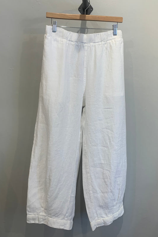 Cutloose- Linen Pleat Pant- White
