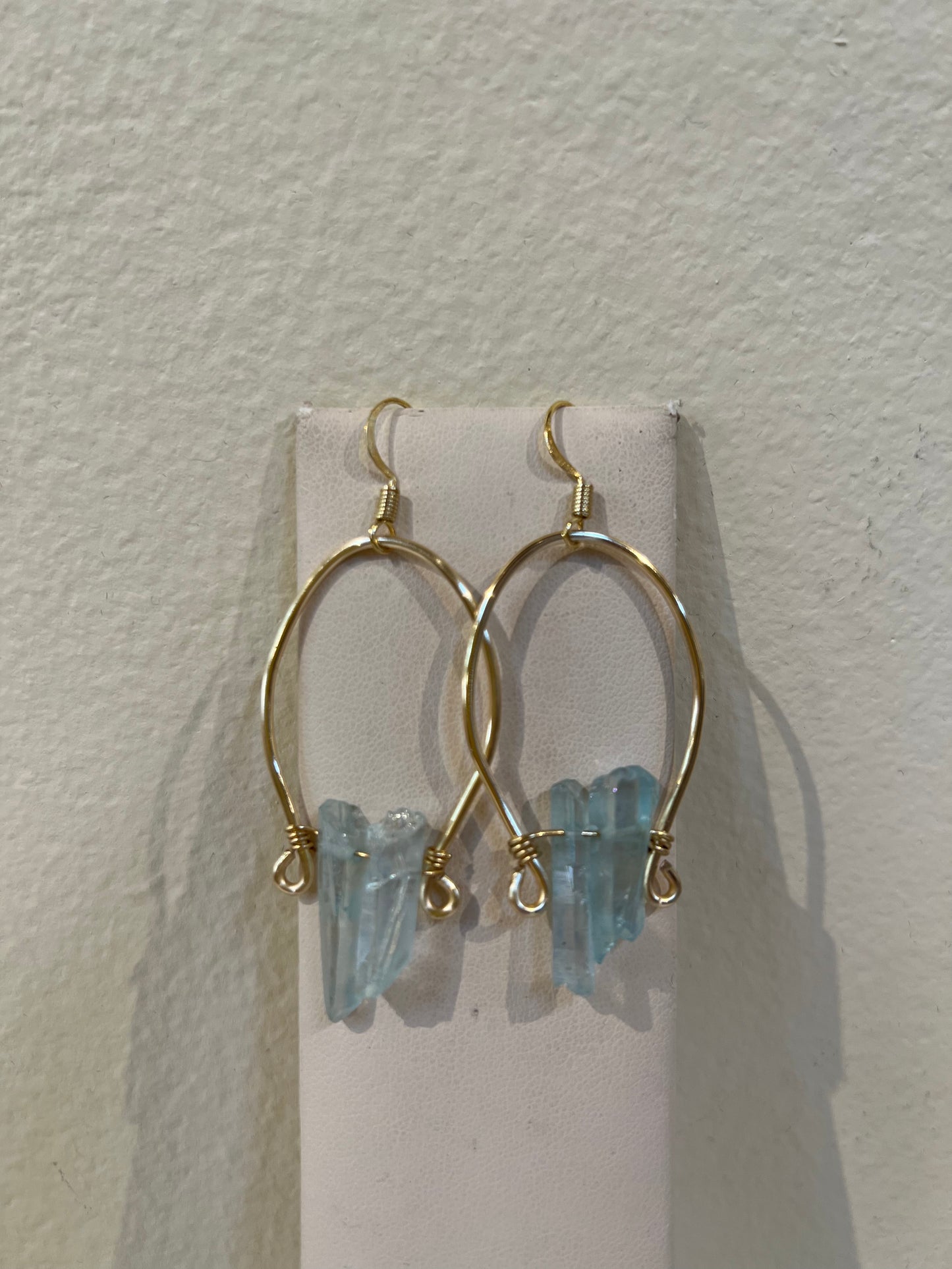 Carmen's Creations- Crystal Quartz Earrings- Light Blue