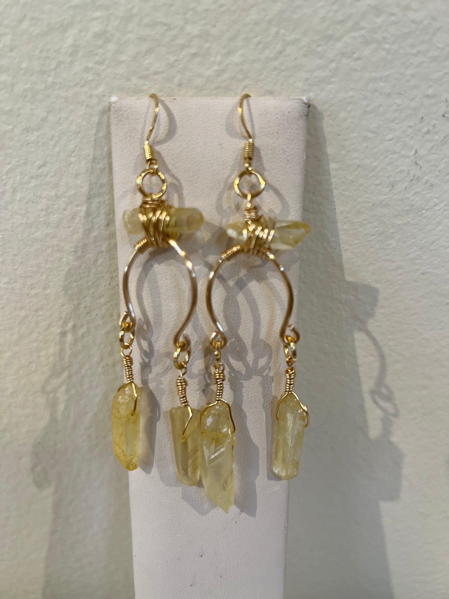 Carmen's Creations- Crystal Quartz Earrings- Yellow