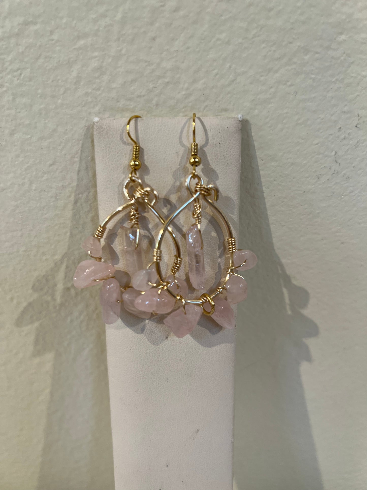 Carmen's Creations- Crystal Quartz Earrings- Pink