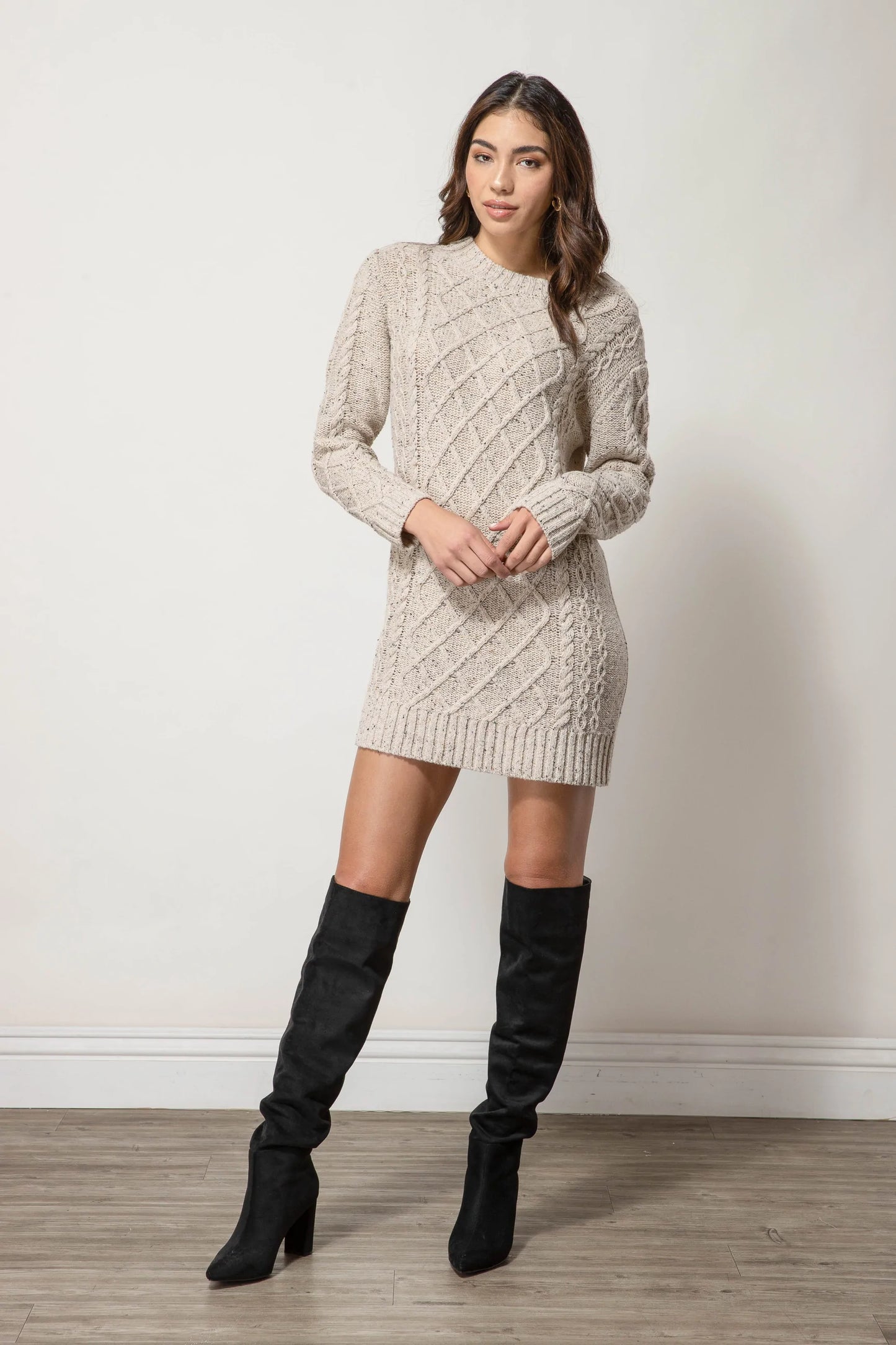 Line & Dot - Jackson Sweater Dress - Oatmeal