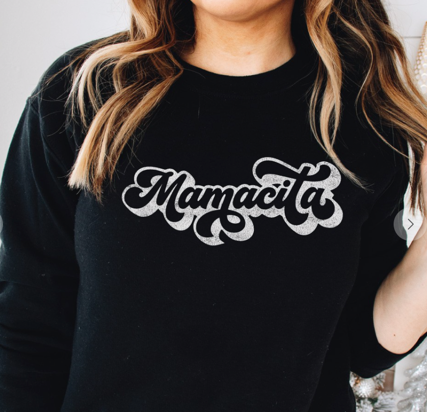 Oat Collective- Mamacita Fleece Pullover- Black