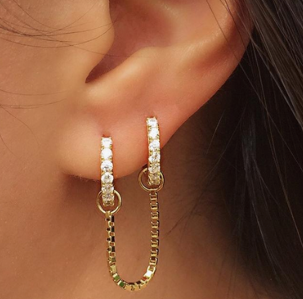 Fala- Hoop Chain Earrings