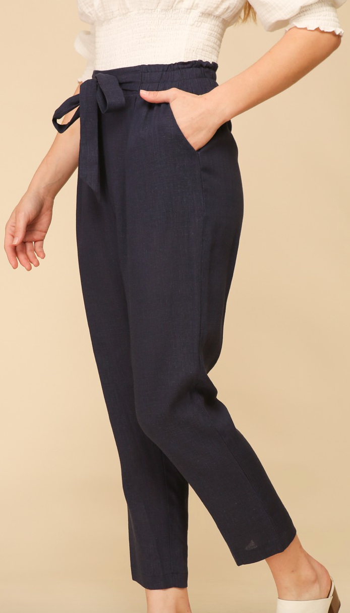 Lumiere- Woven Pants- Navy