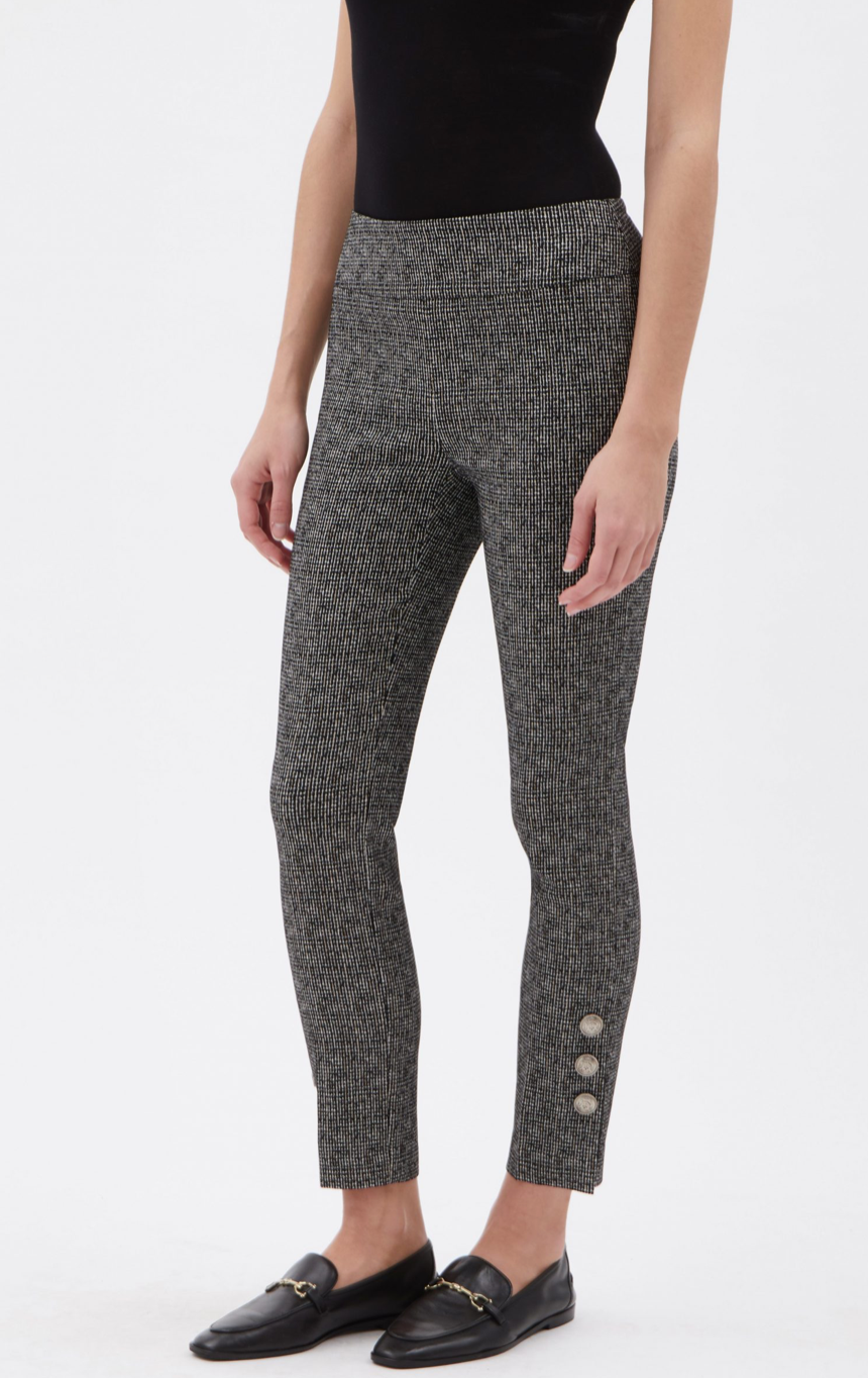 Up! Lurex Ankle Pant with Buttons