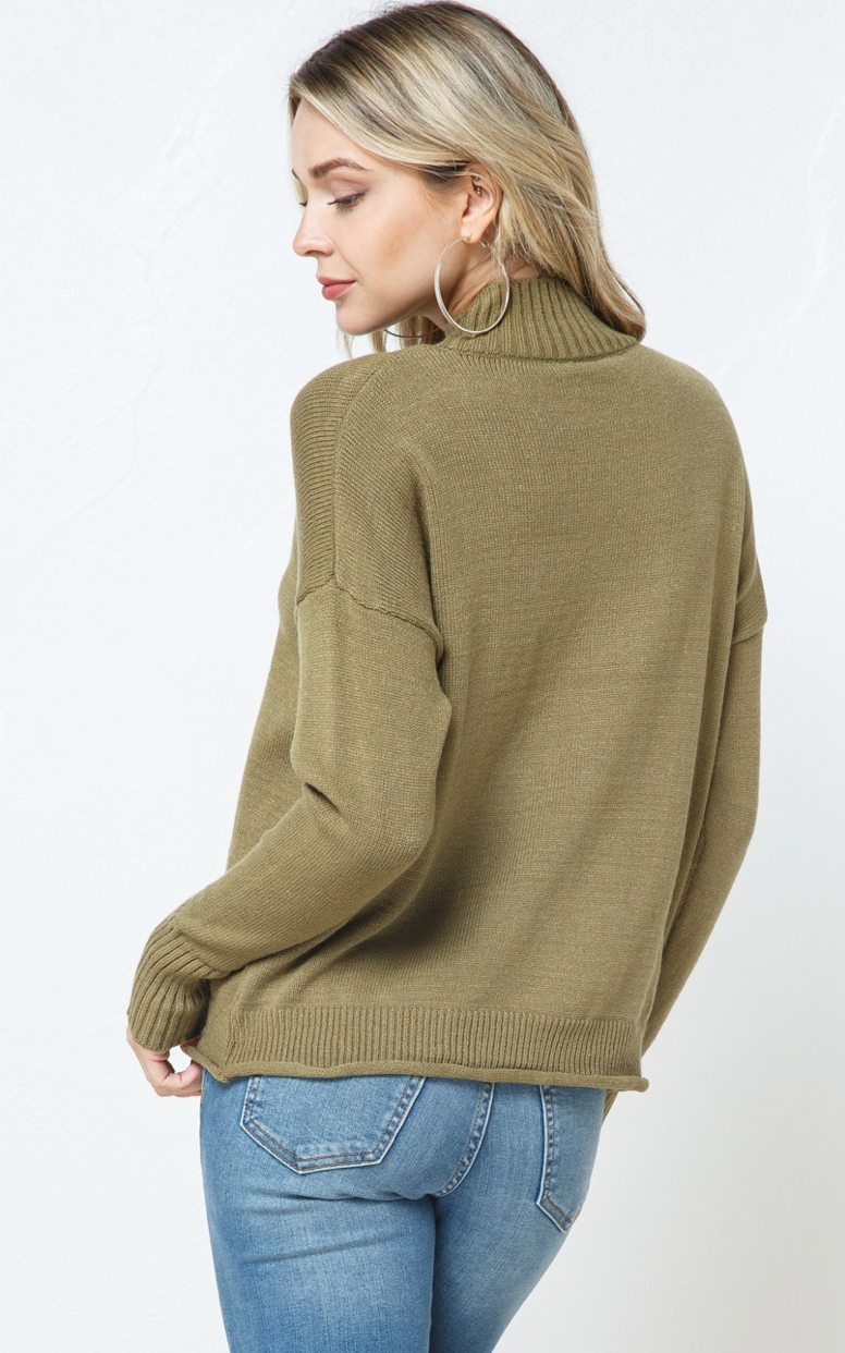 Cozy Co Brushed Cable Knit Detail Pullover Sweater