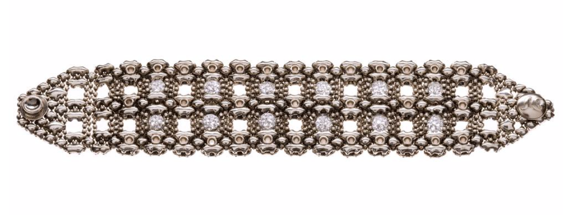 Sergio Antique Silver Bracelet w Swarovski Crystal Balls