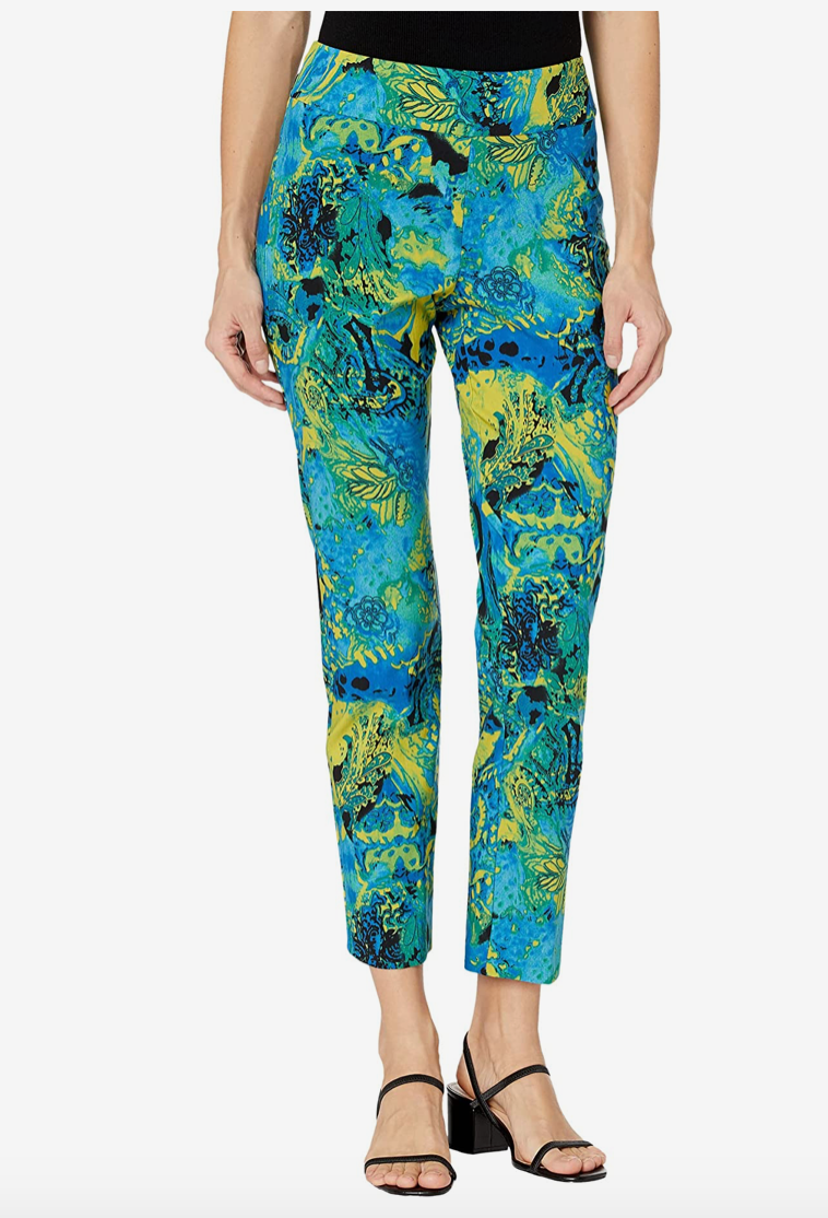 Krazy Larry- Pull on Ankle Pant- Watercolor