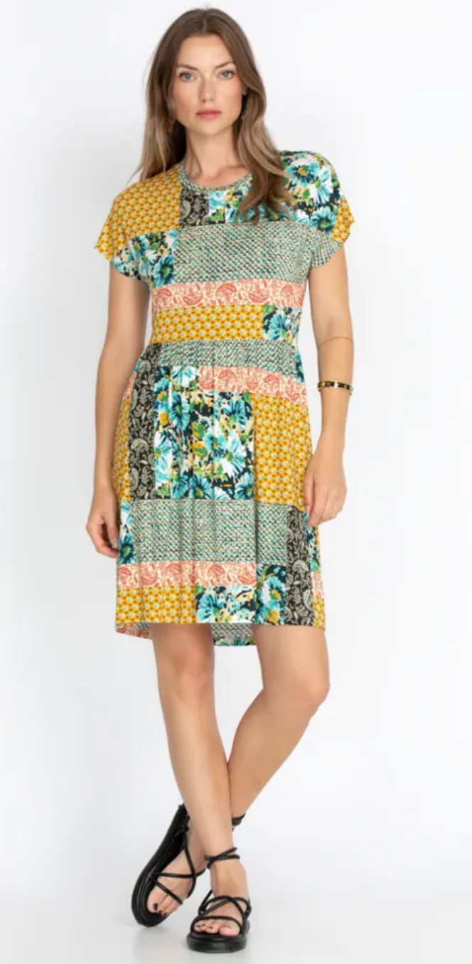 Johnny Was- Paisley Block Relaxed T-Shirt Dress- Multi