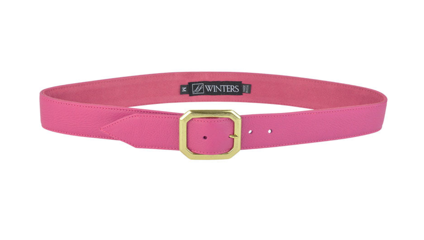 JJ Winters- Kylie Leather Belt- Hot Pink