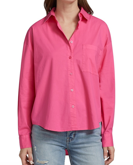 Pistola - Sloane Oversized Button Down Shirt - Bright Pink