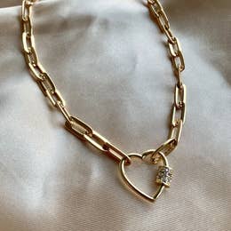 Fala Heart Link Necklace-Gold