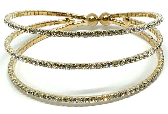 Athena 3 Row Crystal Bracelet
