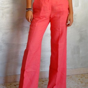 Made in Italy - Ladies Woven Pants - Coral
