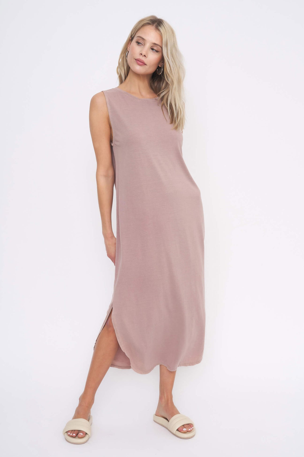 Project Social T- Snap out of it tank dress-DW Mojave Mauve