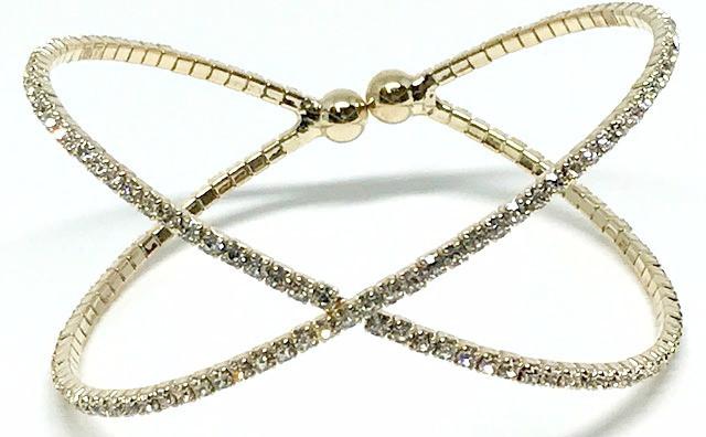 Athena Gold Crystal X Bracelet
